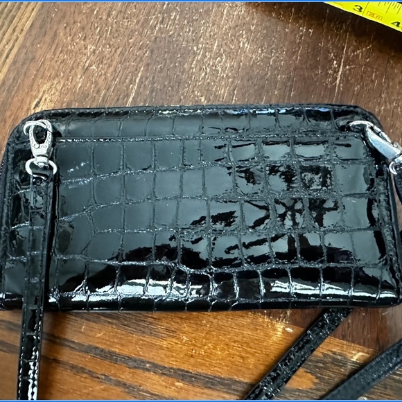 BRIGHTON Embossed Croc Black Cross Body Wallet - Picture 9 of 9